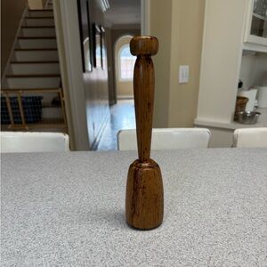 Primitive Hand Turned and Hand Carved Wooden Woodworker Mallet